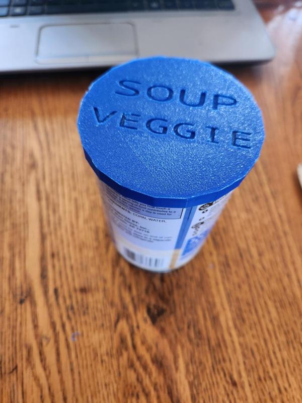 canned soup and veggie lid