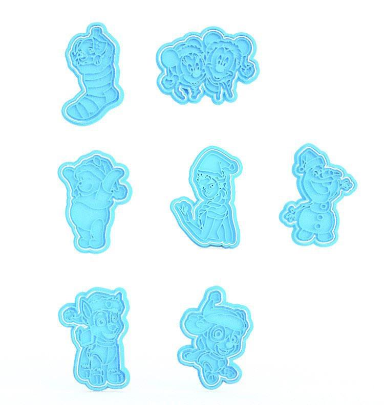 Christmas cartoon characters cookie cutter set of 7