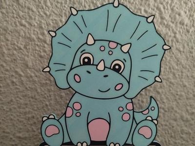 DECORATIVE TRICERATOPS SIGN WITH BRACKETS EDITABLE
