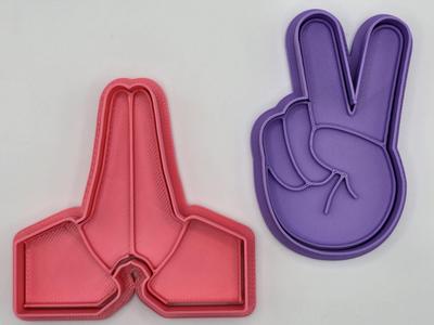 Peace Praying Hand Cookie Cutter Playdoh Stamp