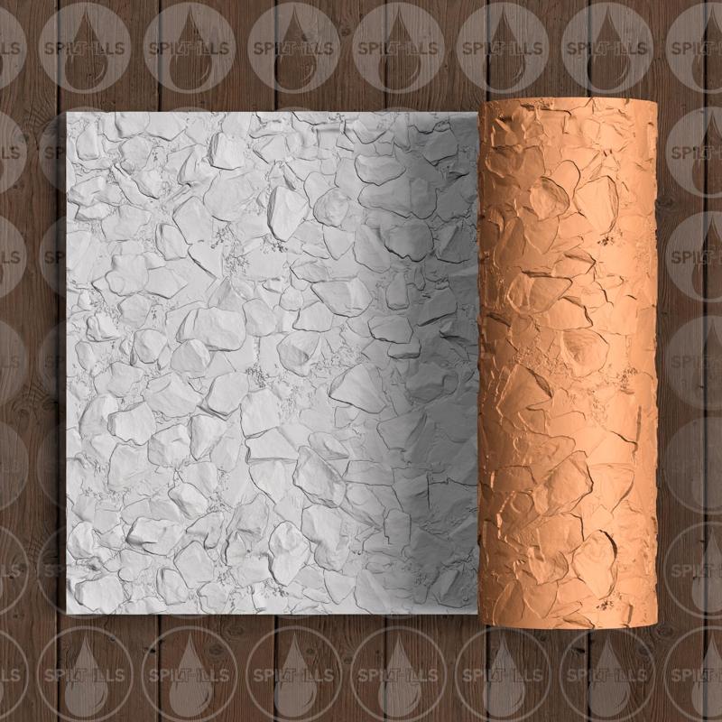 Rock Wall Or Path - Thin Texture Roller (Low Resin Cost) - 4.5 Inches Tall