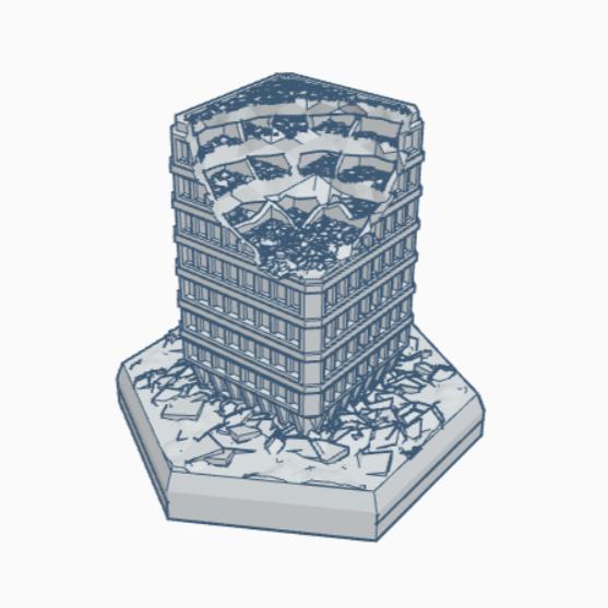 Sci-Fi Ruined Building 29 Hex Map Scale HMSSFR029