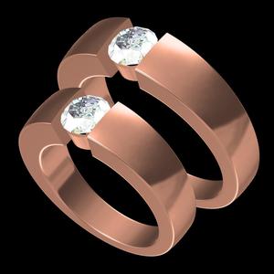 Single Stone Solitaire Couple Ring