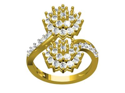 Vintage Flower Engagement Ring