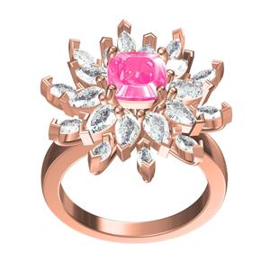 Pear and Marquise Flower Womens Ring