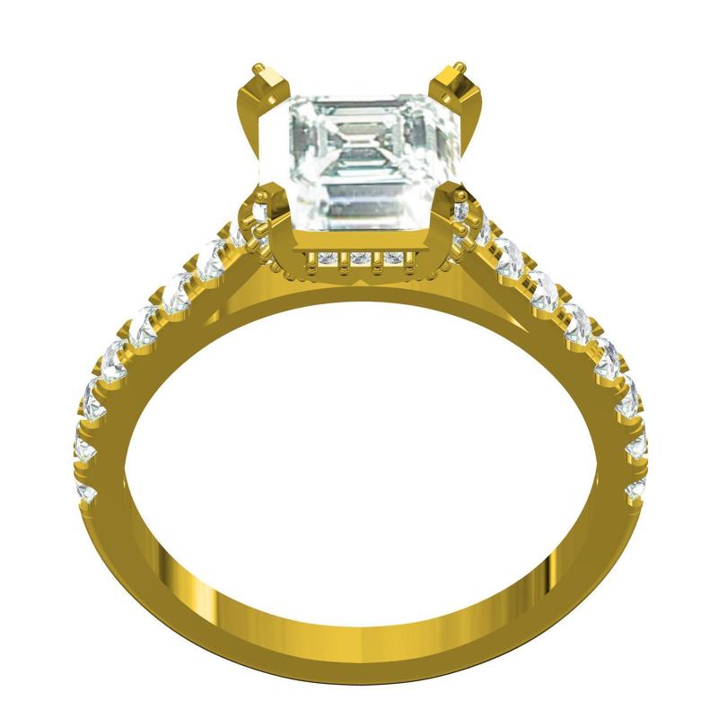 Antique Emerald Cut Diamond Solitaire Engagement Women Ring