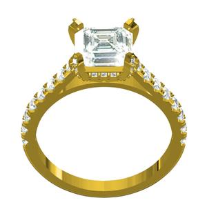 Antique Emerald Cut Diamond Solitaire Engagement Women Ring