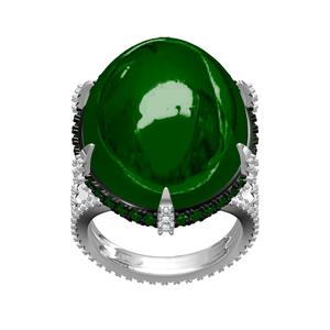 Green Cabocho Classic Vintage Ring