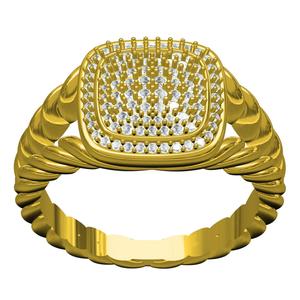 Antique Pave Diamond Setting Rope Shank Ring
