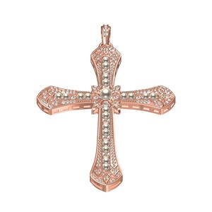 Diamond and Pearl Cross Pendant