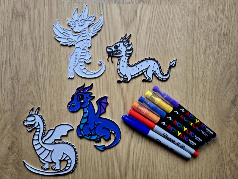 Awesome Cool Dragons Cute DIY Coloring Activity