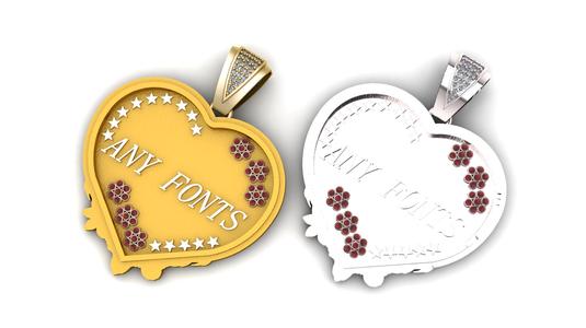 Any Fonts Heart Pendant 3D printable model