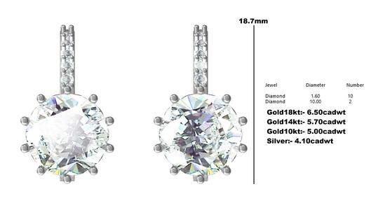 Large Diamond Hoop Earring