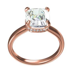 Cushion Cut Diamond Solitaire Engagement Ring