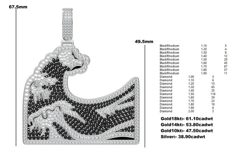 The Ocen Waves Diamond Pendant