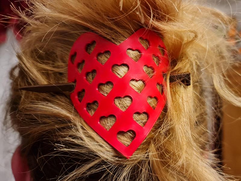 Spona do vlasů vzor srdce