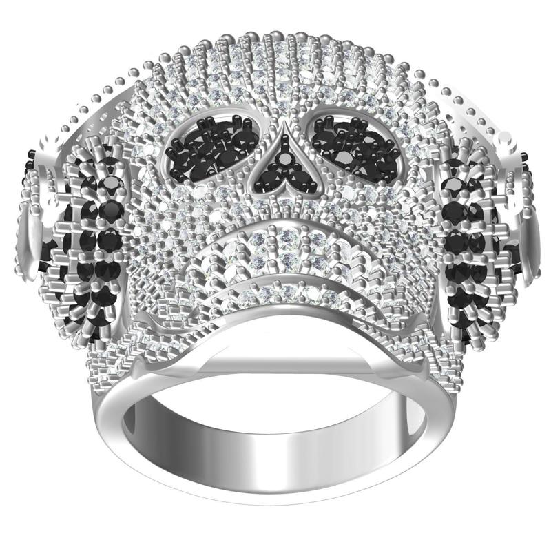 Skull with Headphone Hip Hop Ring