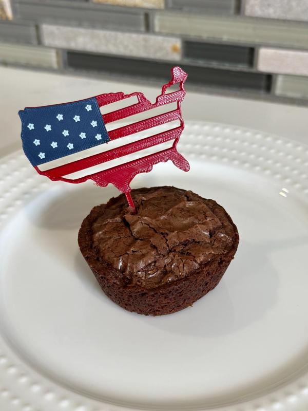 Flag USA Cupcake Toppers for Memorial Day/4th July