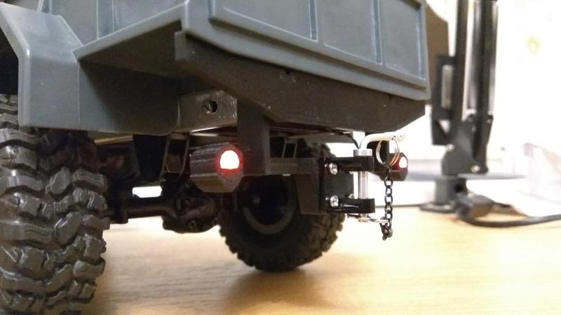 Rear bumper with hook and 5mm LED lights for WPL B-1