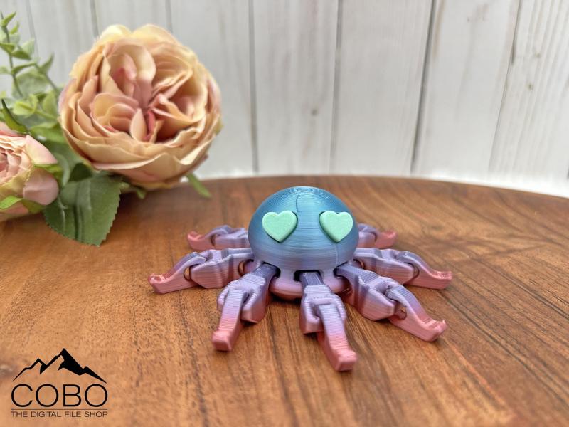 Articulating octopus fidget spinner top