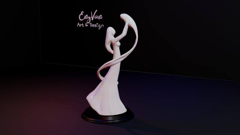 Mother and baby abstract statue replica