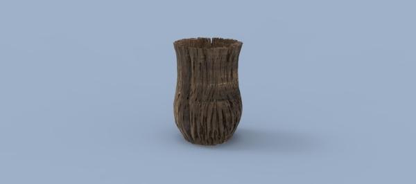 Rustic Wooden-Style Flower Vase