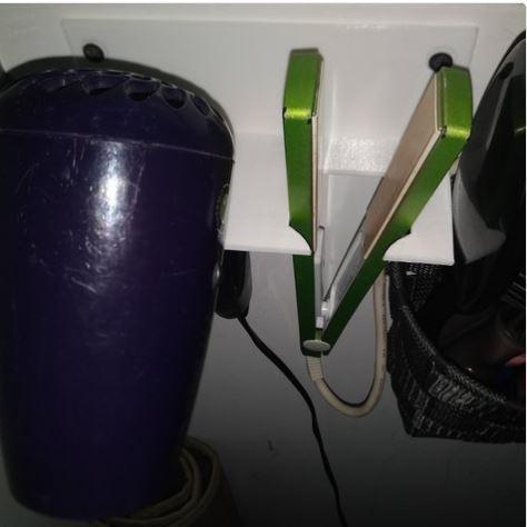 support seche cheveux et lisseur pour salle de bain