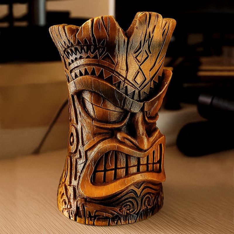 Tiki Statue – Planter, Pencil Holder & Organizer with 4 Storage Slots