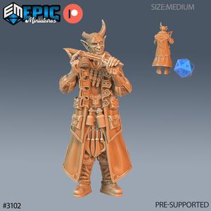 Tiefling Rogue Player Character / Human Devil Hybrid / Evil Humanoid / Ruthless Trickster / Hell Army