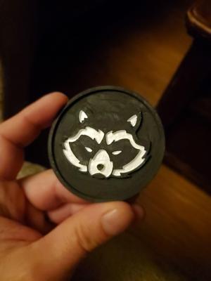Raccoon car coaster