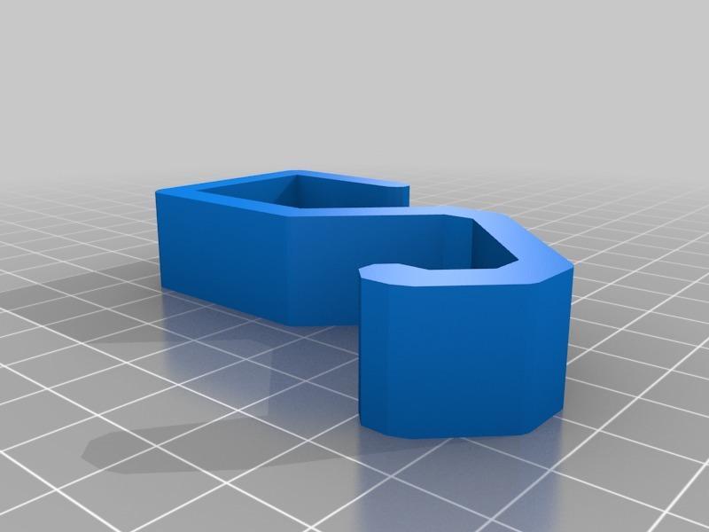 7/8" Square Angled Shower Rod Hook / Hanger