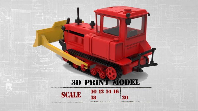 3D Printable Realistic RC Caterpillar Tractor stl file