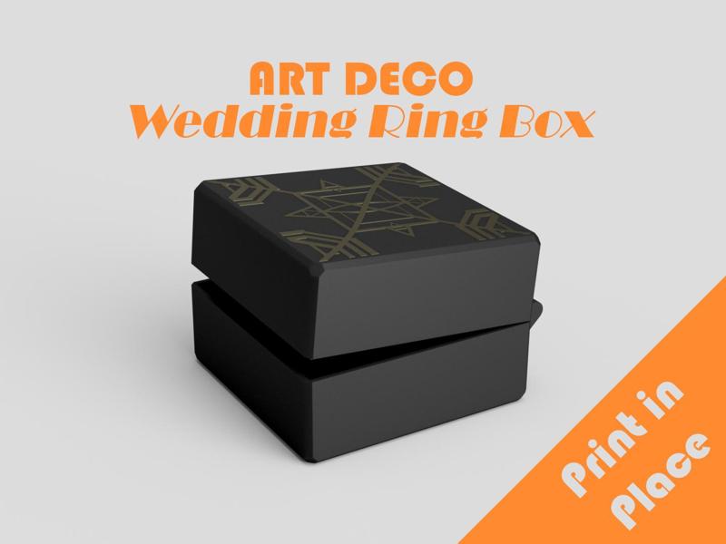 Art Deco Wedding Ring Box (Print-in-Place)