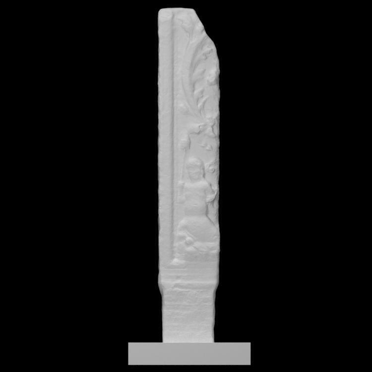 Fragment of a slab with Triton and plant spiral