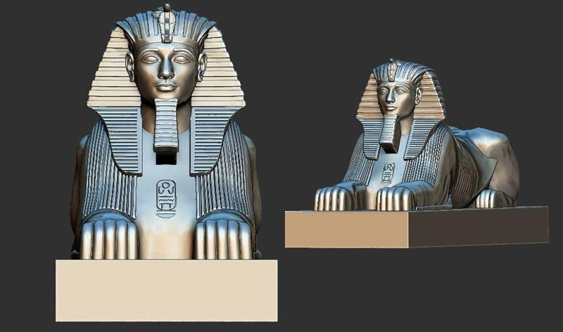 egyptian pharaoh  Sphinx of Hatshepsut Statue 3d printable model