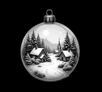 Snowy village bauble