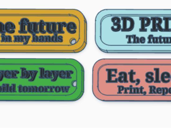 3D printing themed keychains