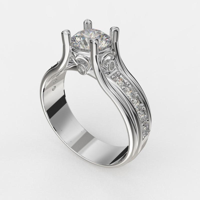 Jewelry ENGAGEMENT SOL ring gem 085ct Printable STL