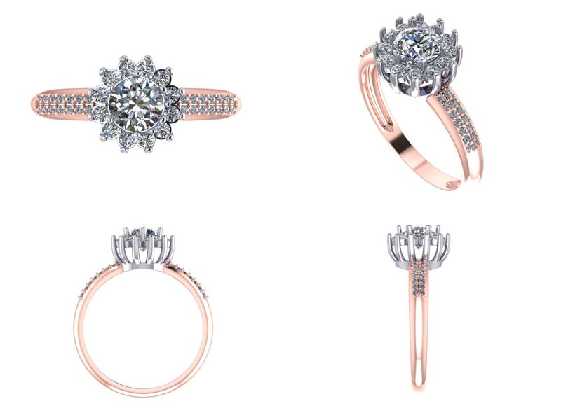 Jewelry engagement ring 1ct Printable STL