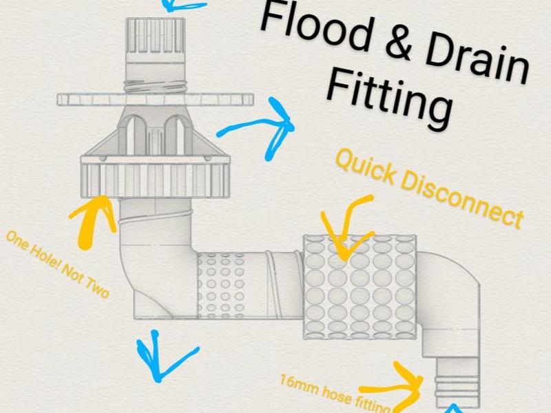 Flood and Drain Fitting with Quick Disconnects