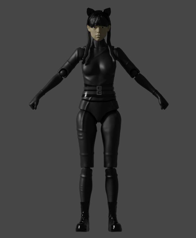 Wednesday Addams (Jenna Ortega ) - Cat suit version Action Figure ( multicolor)