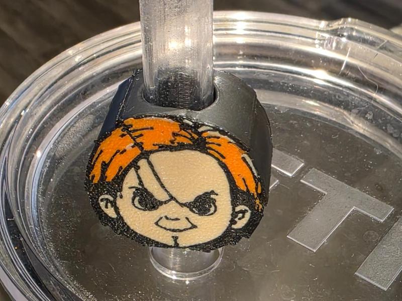 halloween chucky straw topper yeti stanley