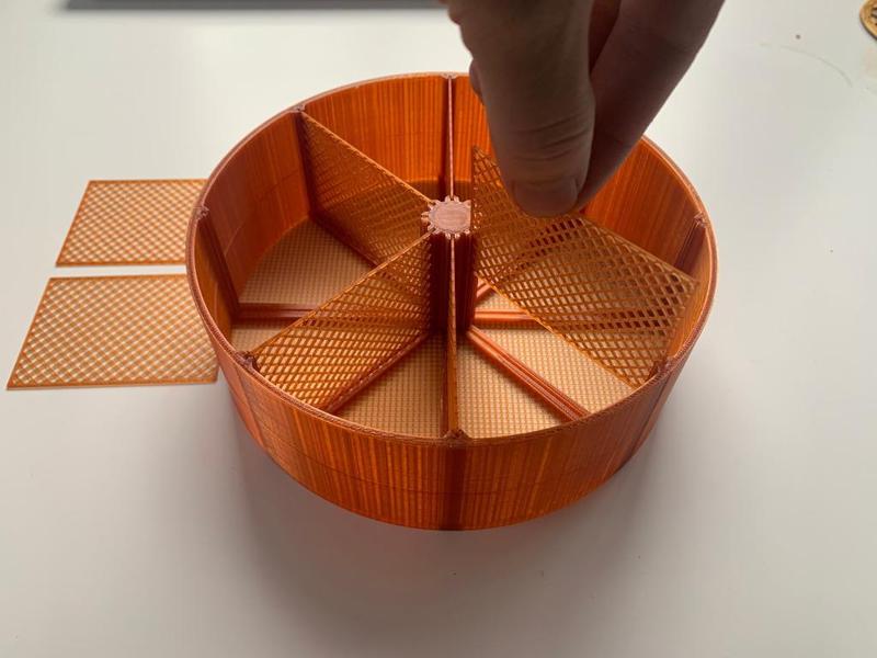 Sieve with compartments