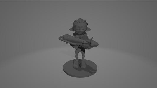 Splatoon 3 Inkling Boy (Cornrows) with Splattershot Pro miniature model
