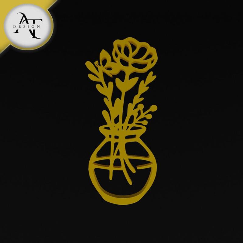 Flower in vase - Line Art - 2D Wall Art Decor