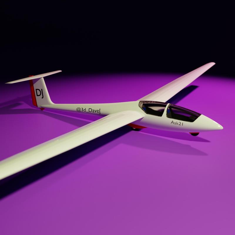 ASK 21 Glider / Sailplane miniature