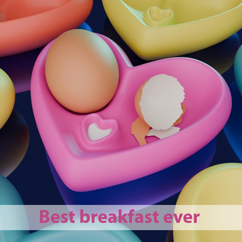 Heart-shaped egg cup with bowl compartment & salt tray 💖🥚
