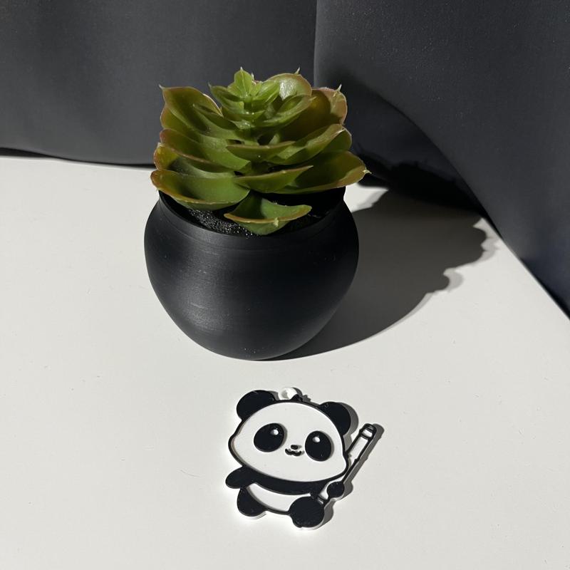 PANDA BAMBOO KEYCHAIN