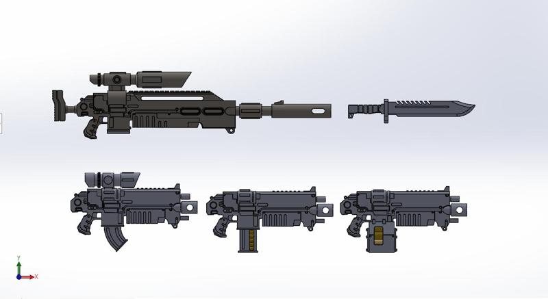 space marines 2 weapons first pack 1/18 / armas