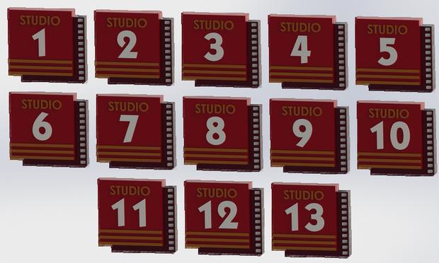 "Studio" style doorplate